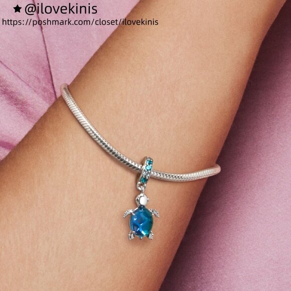 Pandora Murano Glass Sea Turtle Dangle Charm - Picture 5 of 6